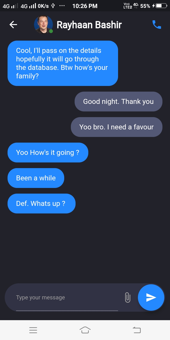 Chat app UI