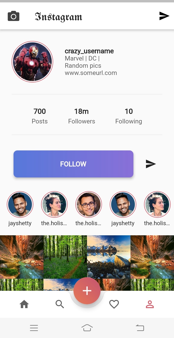 Instagram redesign UI