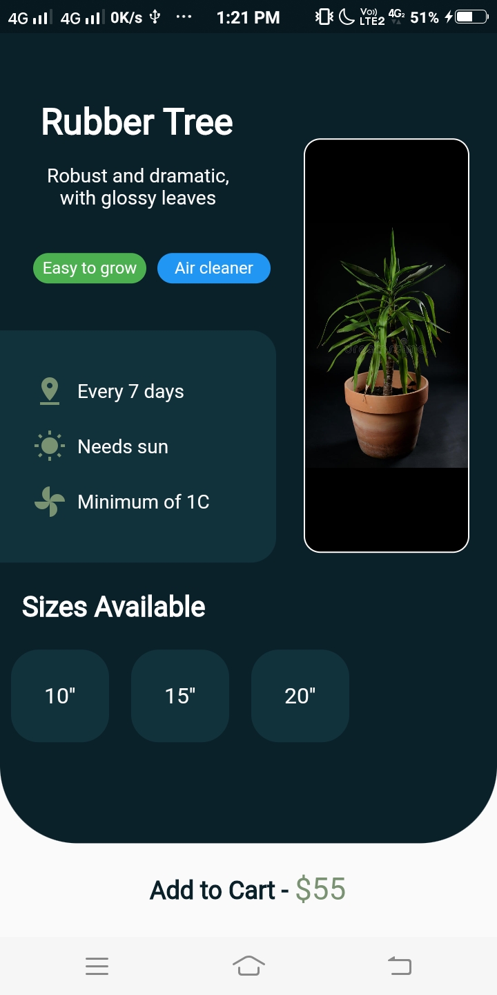 Plant shop app UI